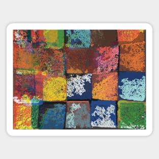 Fusion - Squares, abstract Painting Magnet